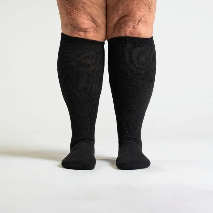 Calze a compressione taglie forti al ginocchio, vista frontale